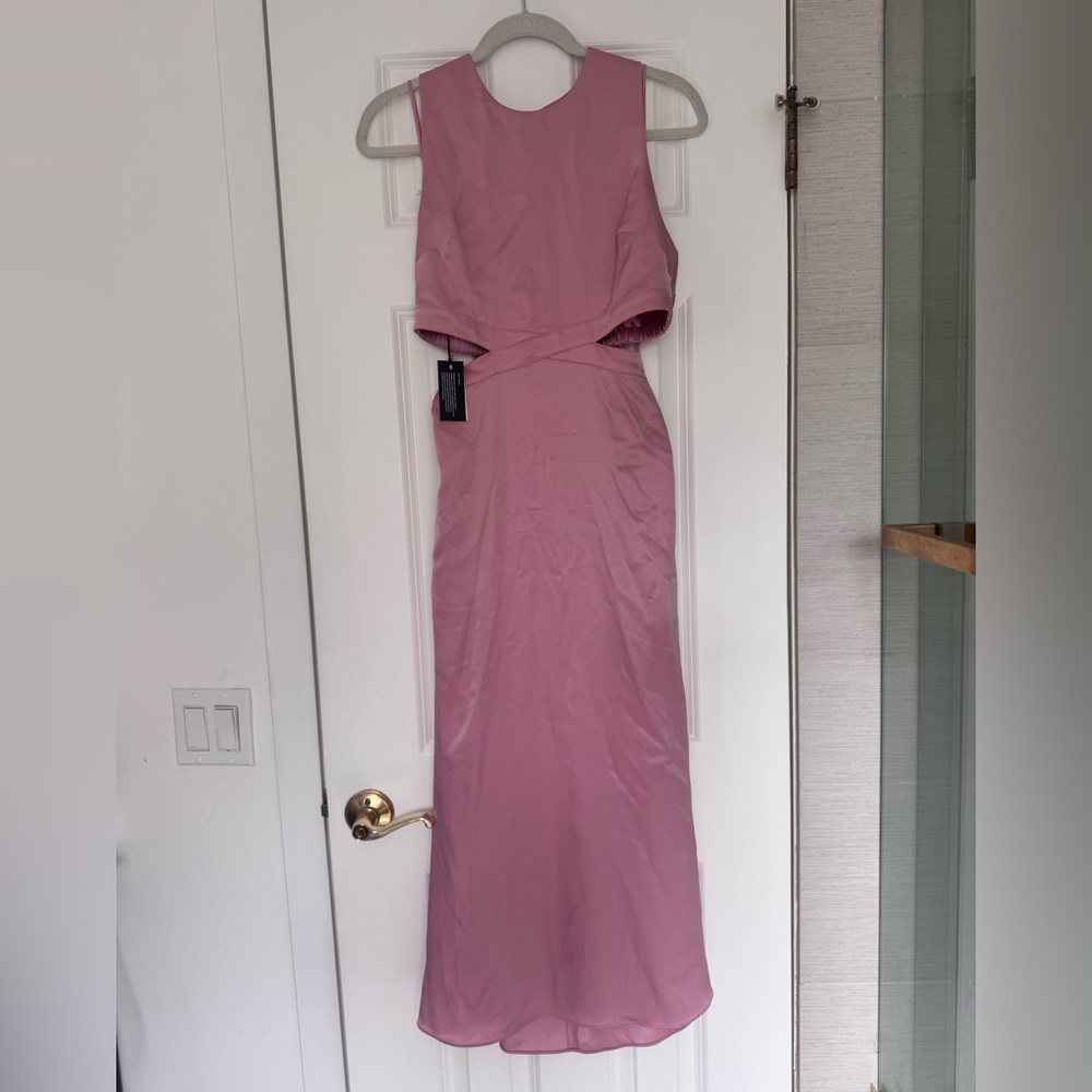 Babatom Pink Halter Satin Dress